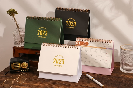 Embossing Debossing Kalender Dinding Bulanan Kalender Advent Meja 365 Hari Kustom