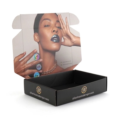 Embossing Debossing Kosmetik Black Mailer Box Wig Storage Box Ukuran Disesuaikan
