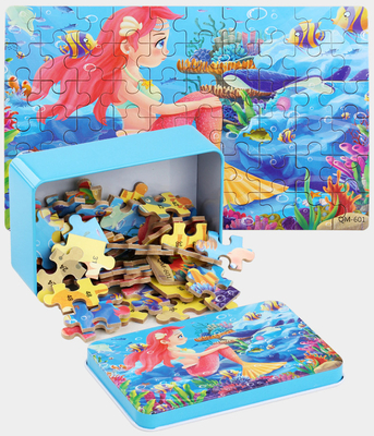 Teka-teki Jigsaw Kustom Ramah Lingkungan Kayu 3D Teka-teki Jigsaw Kartun Anak-anak