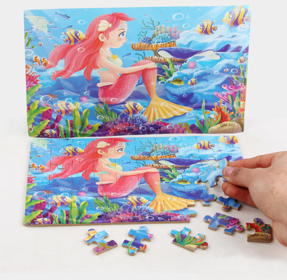 Teka-teki Jigsaw Kustom Ramah Lingkungan Kayu 3D Teka-teki Jigsaw Kartun Anak-anak