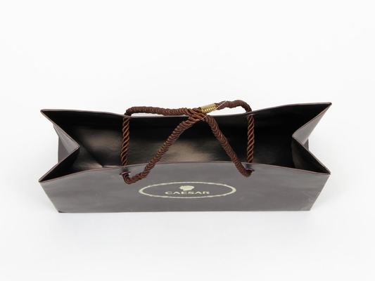 Matt Dilapisi Kantong Kertas Personalisasi Kantong Kertas Belanja Cokelat Cokelat