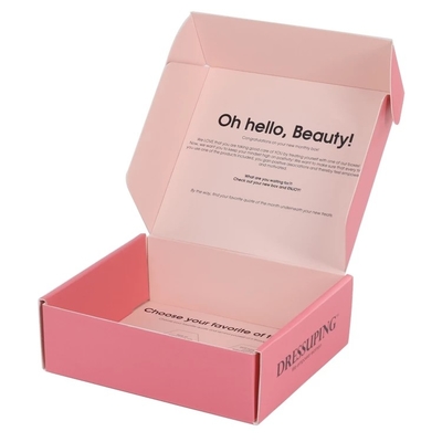 Gloss Matt Varnishing Pink Mailer Shipping Box Kotak Kemasan Kosmetik OEM Logo