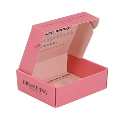 Gloss Matt Varnishing Pink Mailer Shipping Box Kotak Kemasan Kosmetik OEM Logo