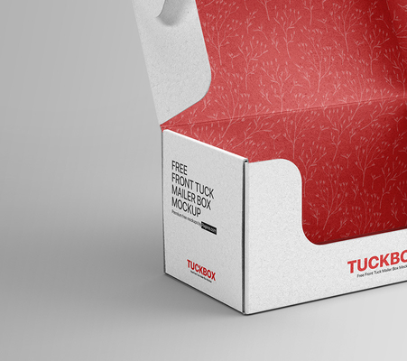 Pencetakan Offset Kotak Mailer Tuck Depan Gratis Kotak Pengiriman Mockup