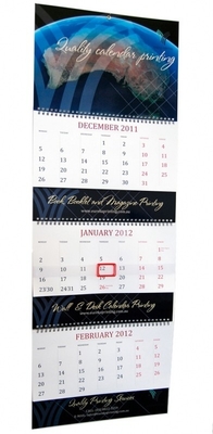 Kalender Meja Meja Karton Abu-abu Pencetakan Kalender Dinding Hot Stamping
