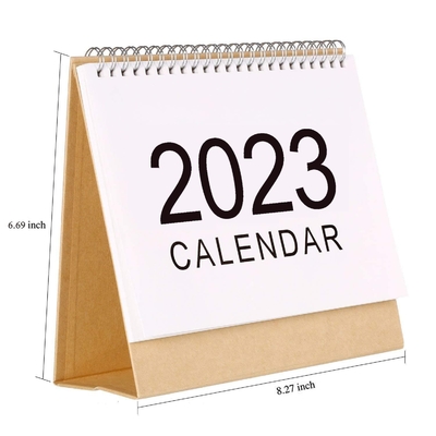 2023 Mencetak Kalender Bulanan Kalender Meja Karton 1400gsm 1800gsm