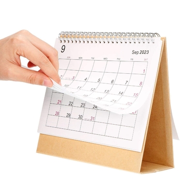 2023 Mencetak Kalender Bulanan Kalender Meja Karton 1400gsm 1800gsm