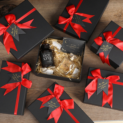 OEM ODM 1 Color Printing Black Rigid Box Luxury Gift Packaging Box