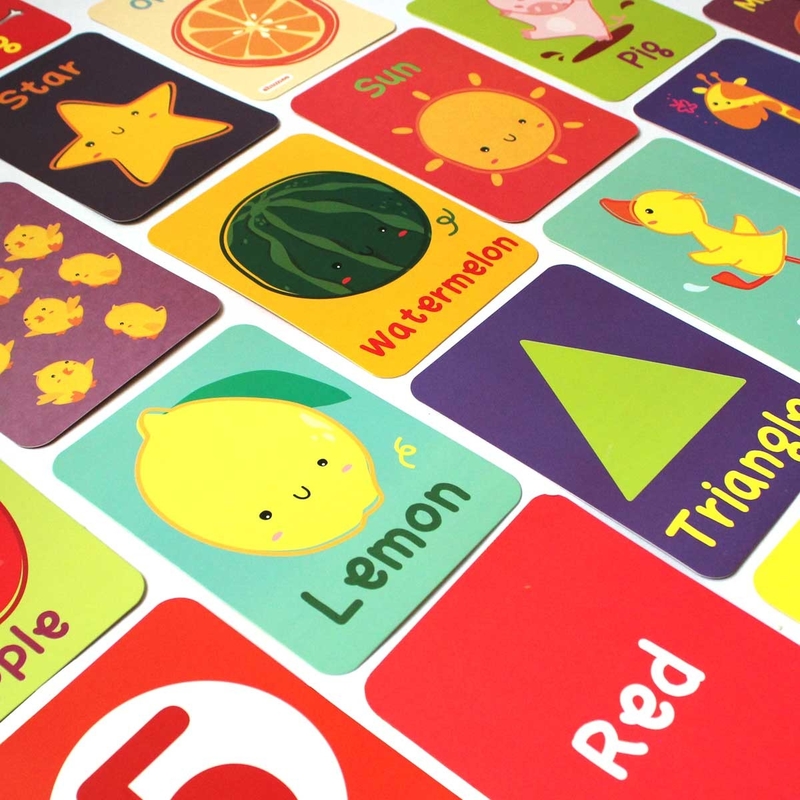 Kegiatan Pencetakan Kertas Seni Penuh Warna Custom Made Belajar Flashcards Untuk Anak Usia 3 Tahun