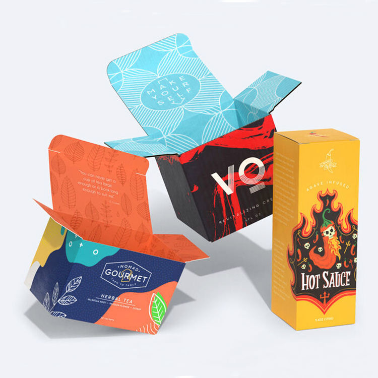 Logo OEM Folding Carton Box Pantone CMYK Color Collapsible Cardboard Box